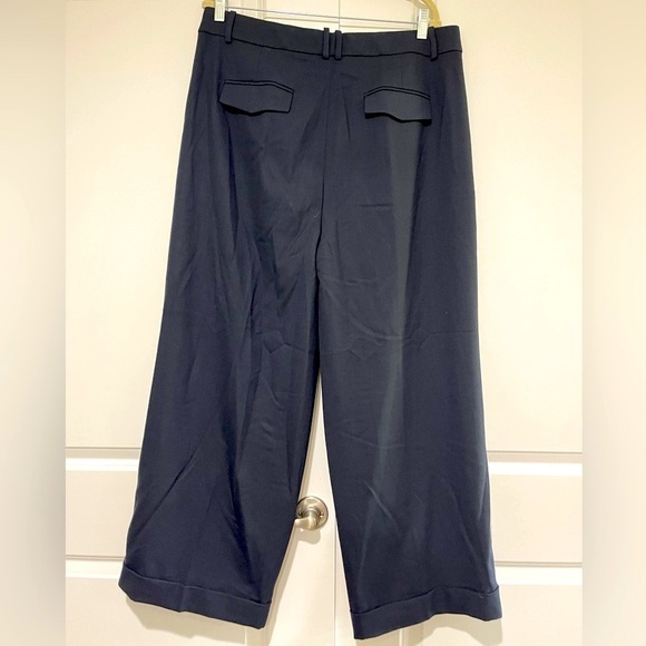 J.Crew NWT wide leg essential pant in Italian city wool Blend dark navy BT496 - Picture 9 of 9